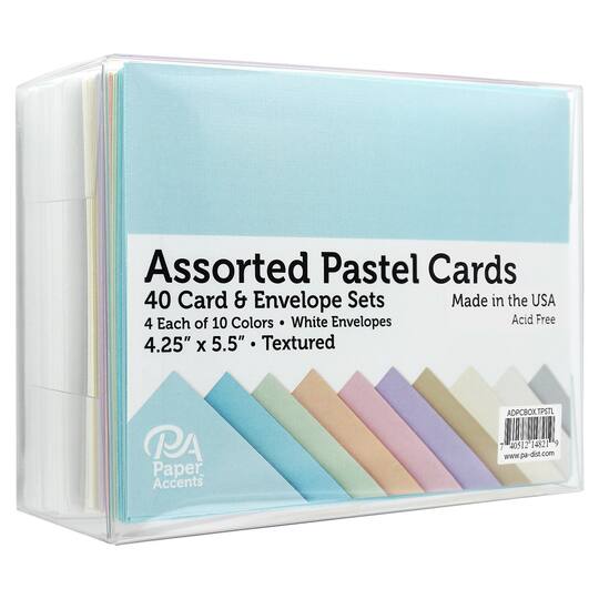 PA Paper&#x2122; Accents Textured Pastel Card &#x26; Envelope Set, 4.25&#x22; x 5.5&#x22;